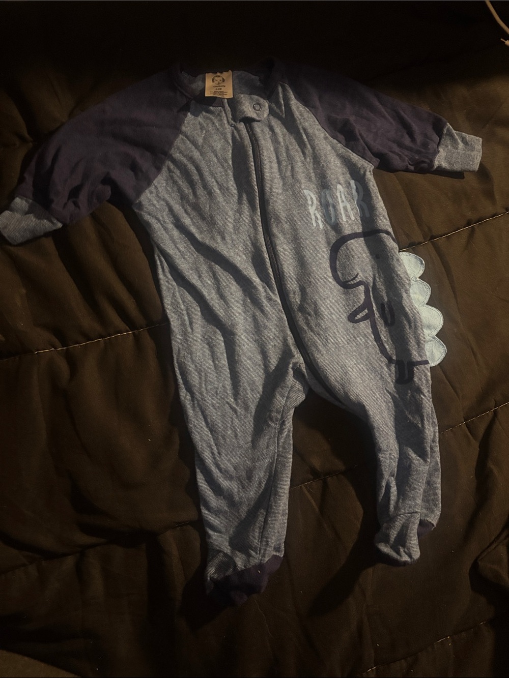 Gerber Blue and Navy Dino Footed One-Piece